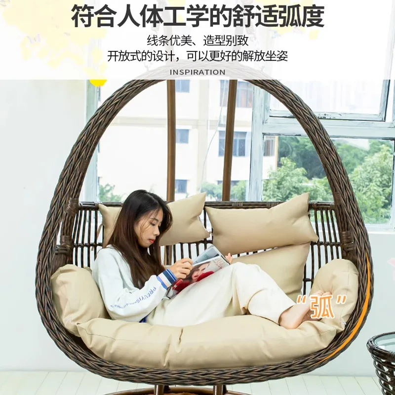 Hanging Basket Double Household Balcony Rattan Chair Hanging Chair Lazy Leisure Hammock Chair Indoor Swing Outdoor Garden