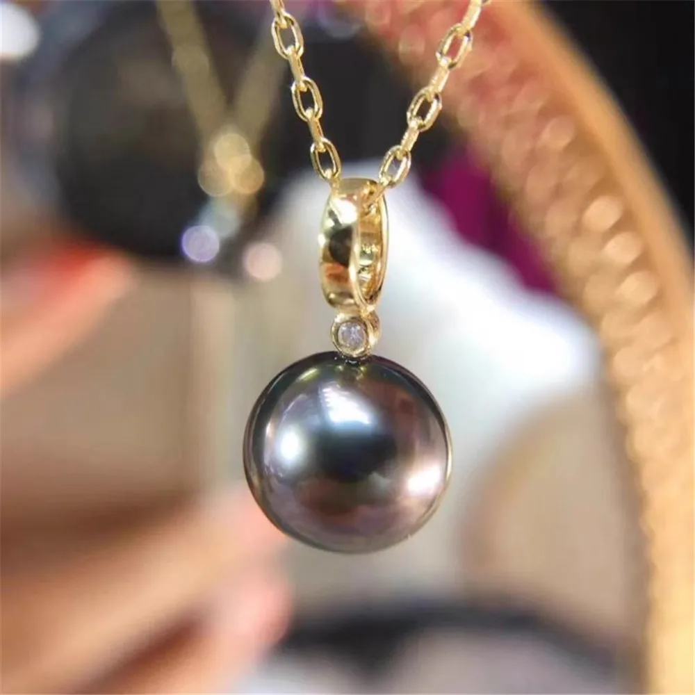 

DIY Pearl Accessories S925 Sterling Silver Pendant Empty Holder Large K Gold Silver Necklace Fit 8-12mm Circle D010