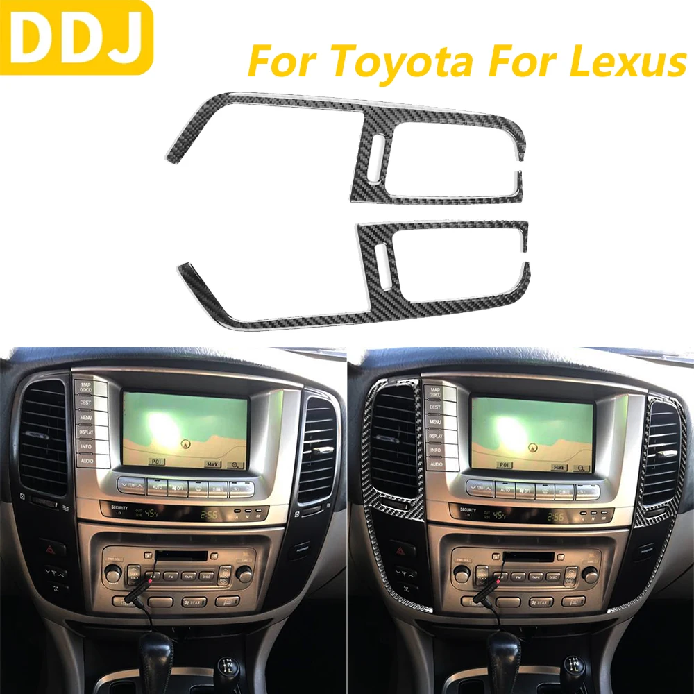 

Для Lexus LX470 для Toyota Land Cruiser 2003-2007, центральная вентиляционная панель из углеродного волокна, крышка, автомобильные аксессуары, наклейка