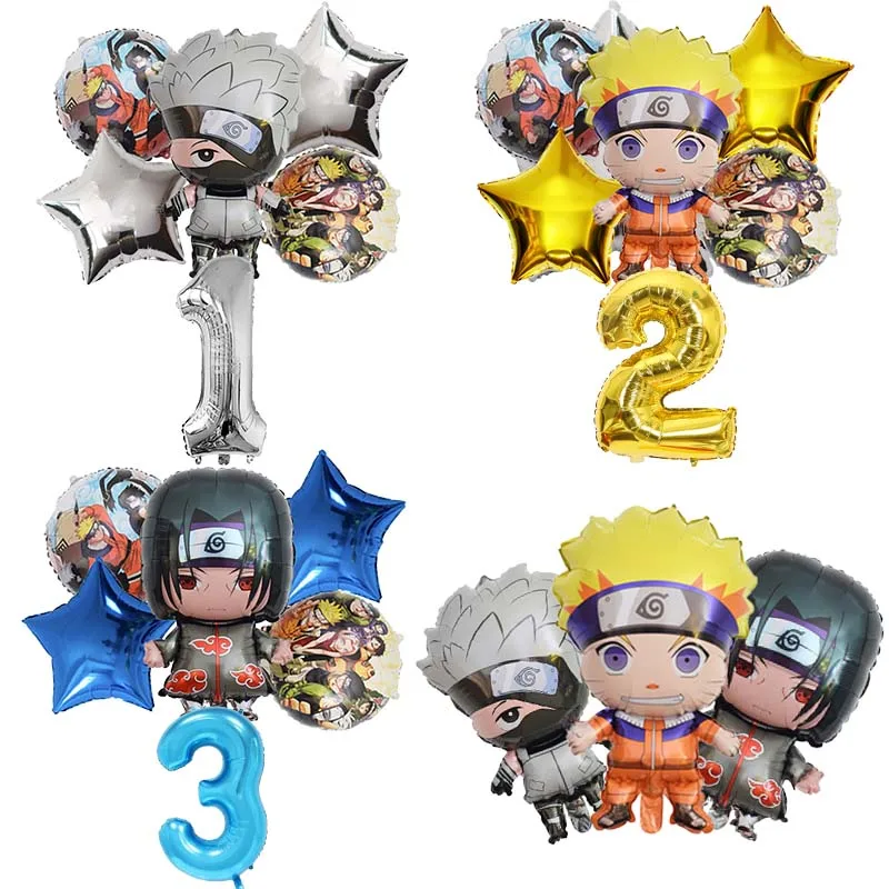 

New Narutos Boy Girl Birthday Balloon Set Baby Shower Party Ballons Numbers Balloons Decoration Cartoons Photographic Props Gift