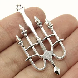 WYSIWYG 2pcs 50x27mm 2 Colors Retro Medieval Candlestick Charms Pendant For DIY Jewelry Making Handmade Jewelry Craft Findings