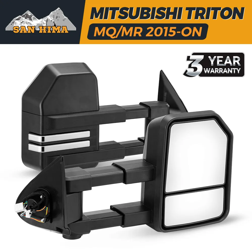 Extendable Trailer Wide Car Towing Mirrors For Mitsubishi Triton MQ/MR 2015-on