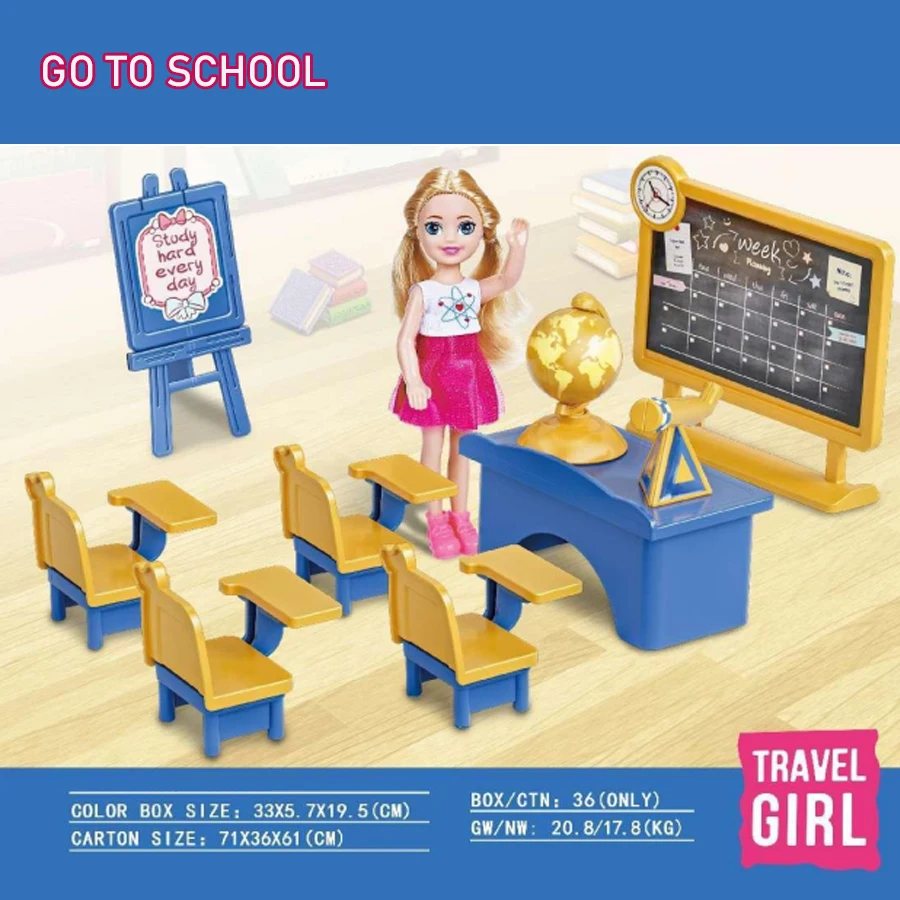 医療用テーマプレイセット、面白いロール-おもちゃ、かわいい人形とアクセサリーをプレイ、ギフトボックスパック、クリスマス誕生日プレゼント、5 "、14cm