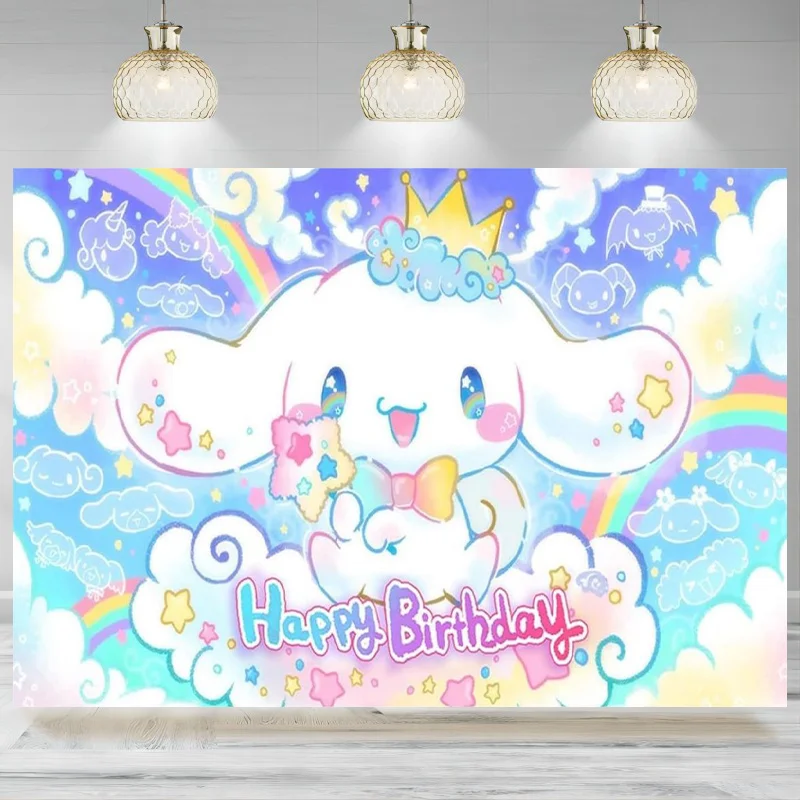 Cute Cartoon Puppy Birthday Backdrop Decoration Bedroom Decor Kawaii Background Banner Party Photography Party Supplies