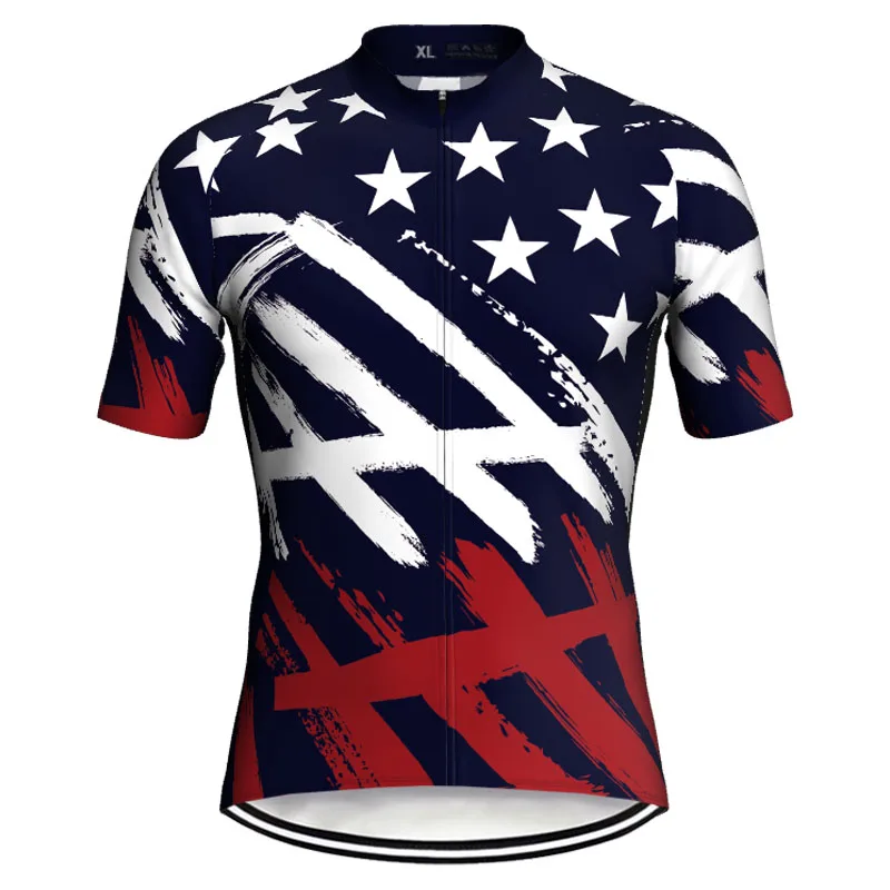 

Summer Short Sleeve Motocross Cycling USA Jersey Road Wear Bike Shirt MTB Clothes Comfortable Jacket Sweater Champion bib