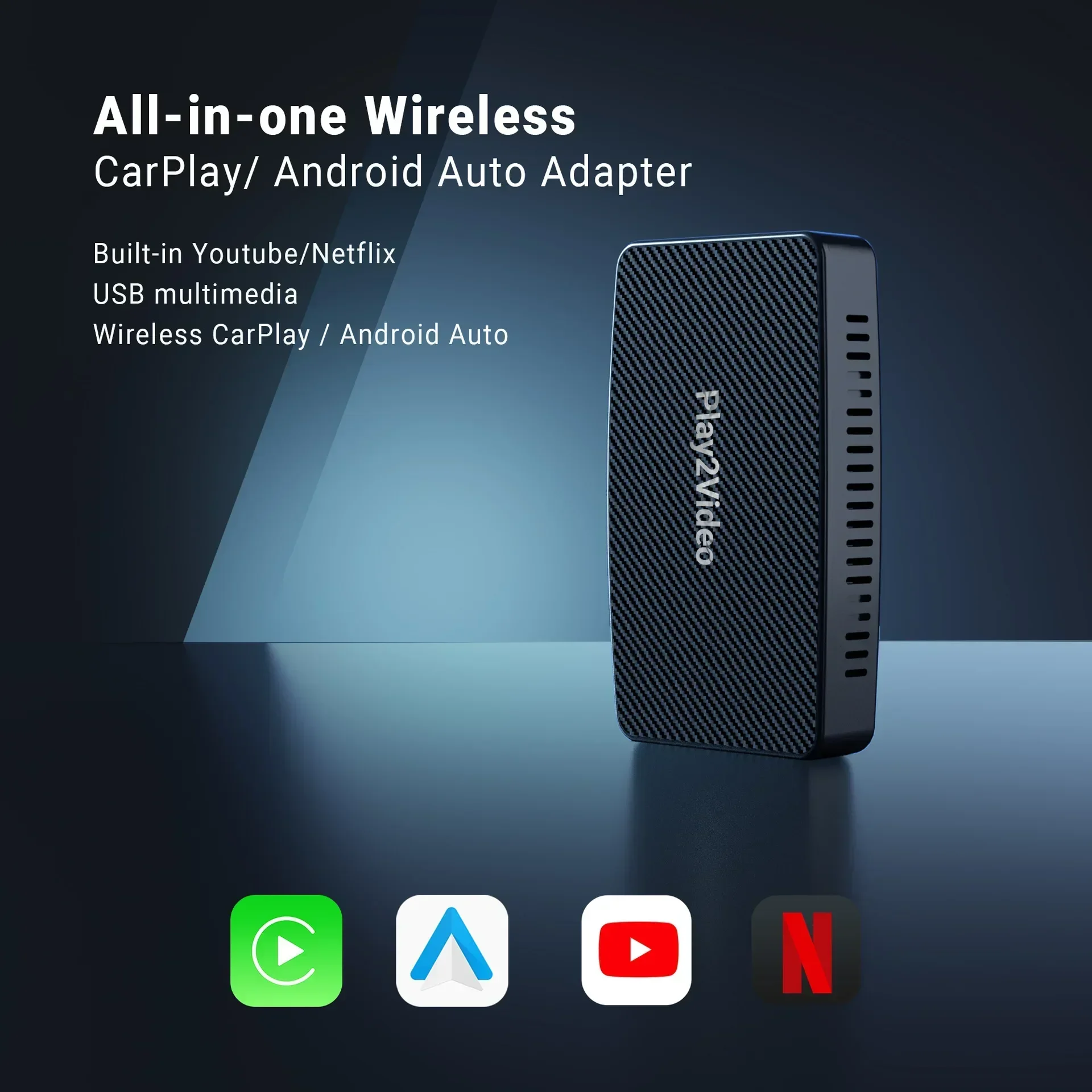 Apple Carplay Wireless Adapter Android Auto Mini Ai TV Box Car Play Inalambrico Dongle Para Coche Sans Fil USB Streaming Player