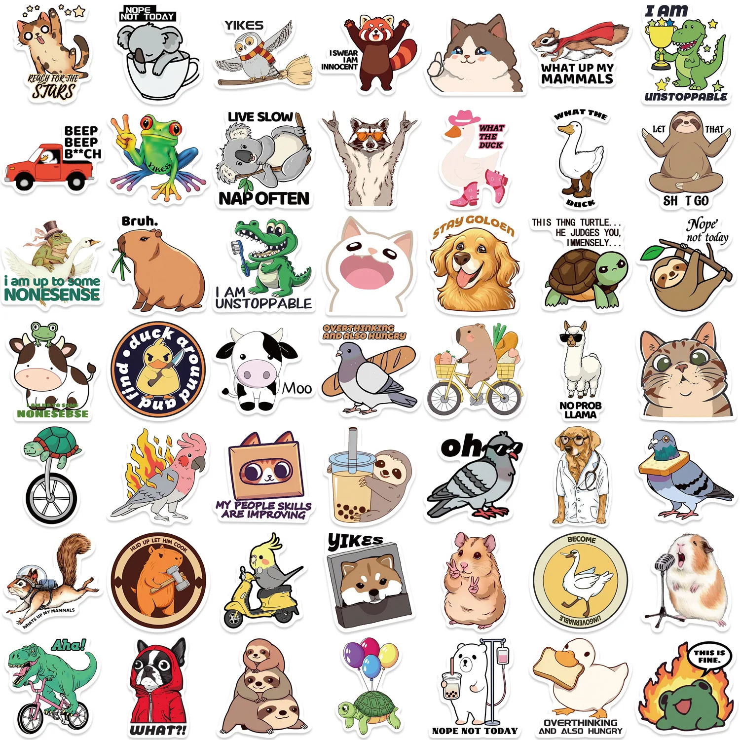 50PCS lustige Meme Graffiti Aufkleber Flocken für Autos Motorräder Möbel Gepäck Skateboards Label