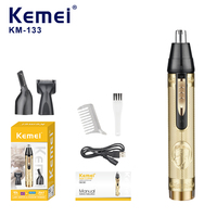 Kemei-133 Nose Hair Trimmer For Nose Ear Cleaner Rechargeable Nose Trimmer Beard Trimer For Men Shaver Eyebrow Grooming Set