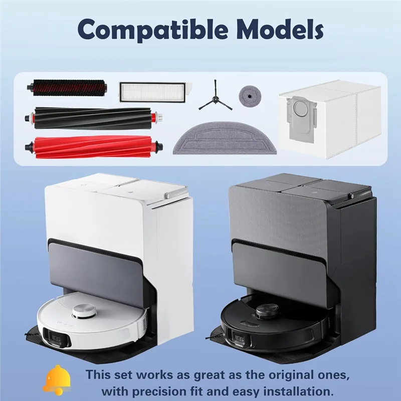 أجهزة المتسوق لـ Roborock S8 Maxv Ultra مكنسة كهربائية فرش جانبية رئيسية مرشحات HEPA مماسح أكياس الغبار القماشية الملحقات