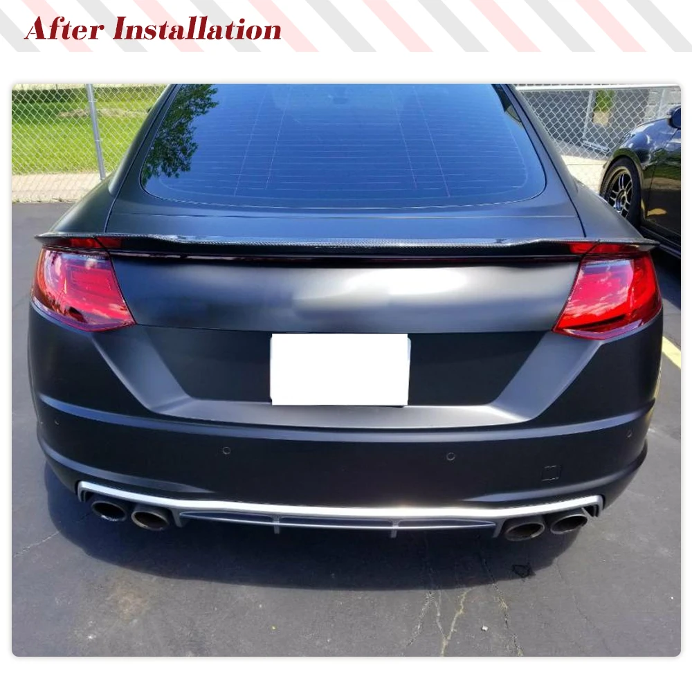 Car Rear Trunk Racing Spoiler Boot Wing Lip for Audi TT MK3 8S TTS TTRS 2 Door 2015-2020 Carbon Fiber Rear Trunk Lip Spoiler