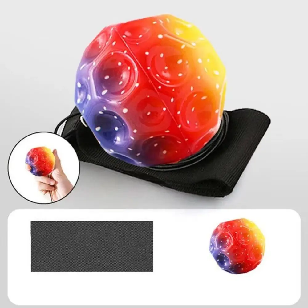 Fashion Colorful Bouncy Balls with Wristband Rubber Wrist Ball High Elasticity Rubber Hand Ball