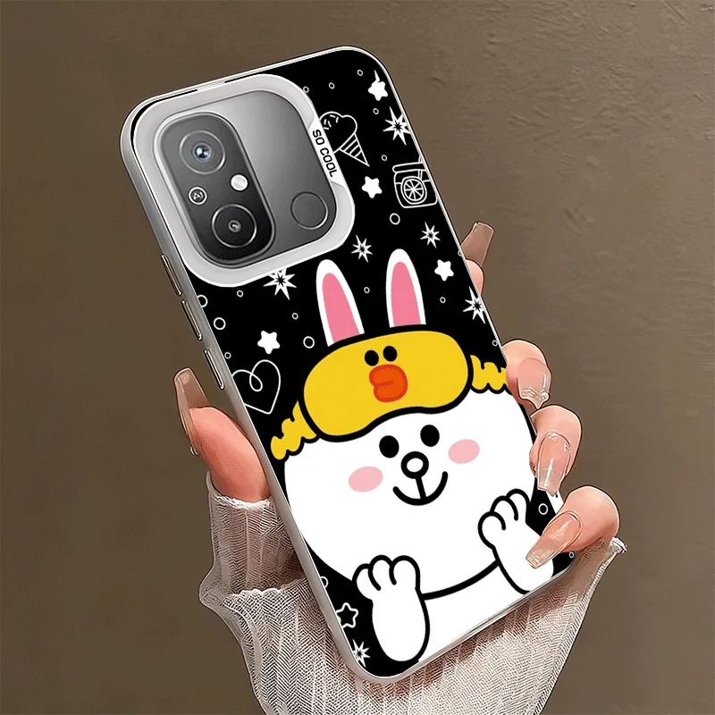 Cartoon Bear Brown Rabbit Soft Phone Case for Xiaomi Redmi 15C 15 14C 13C 12C Poco X5 X6 X7 Pro X3 F8 F7 Ultra M8 13 12 Cover Ba