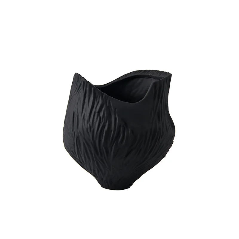 

Black ceramic geometric vase creative home sample