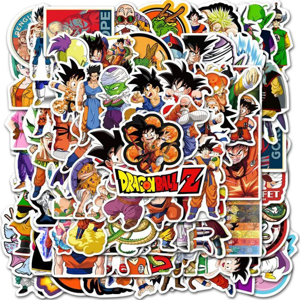 

10/30/50/100pcs Cartoon Dragon Ball Graffiti Stickers for Kids Toys DIY Skateboard Helmet Phone Waterproof Cool Son Goku Sticker