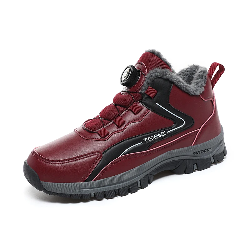 ブラックフライデーセール：メンズの快適なスノーブーツ、フェイクファー＆防水、労働者の日キャンプやハイキングに最適
