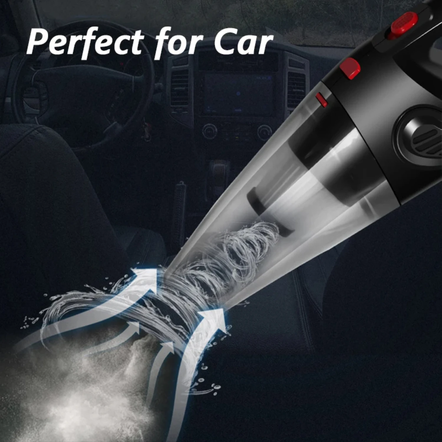 8000Pa Powerful Wireless Auto Vacuum Cleaner with Cyclone Suction and USB Charging for Car Pet Hair