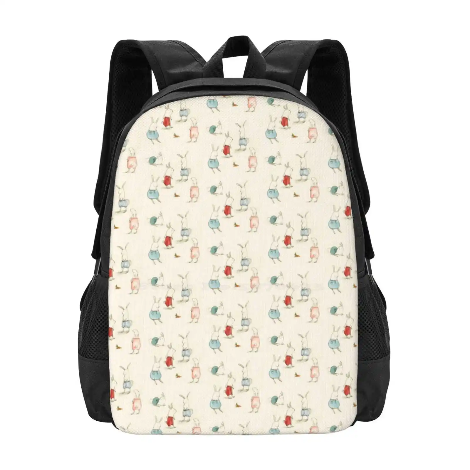 If Rabbits Wore Pants Hot Sale Schoolbag Backpack Fashion Bags Rabbits Wearing Pants Bunny Wore Cute Sweet Silly Funny Humour