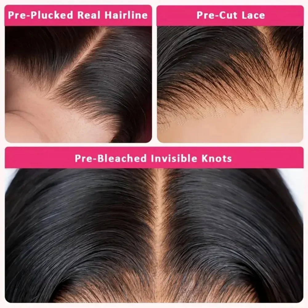 Straight 13x4 Natural Color Lace Front Wigs Human Hair 200 Density Natural Color Brazilian Pre Plucked Frontal Wig For Women