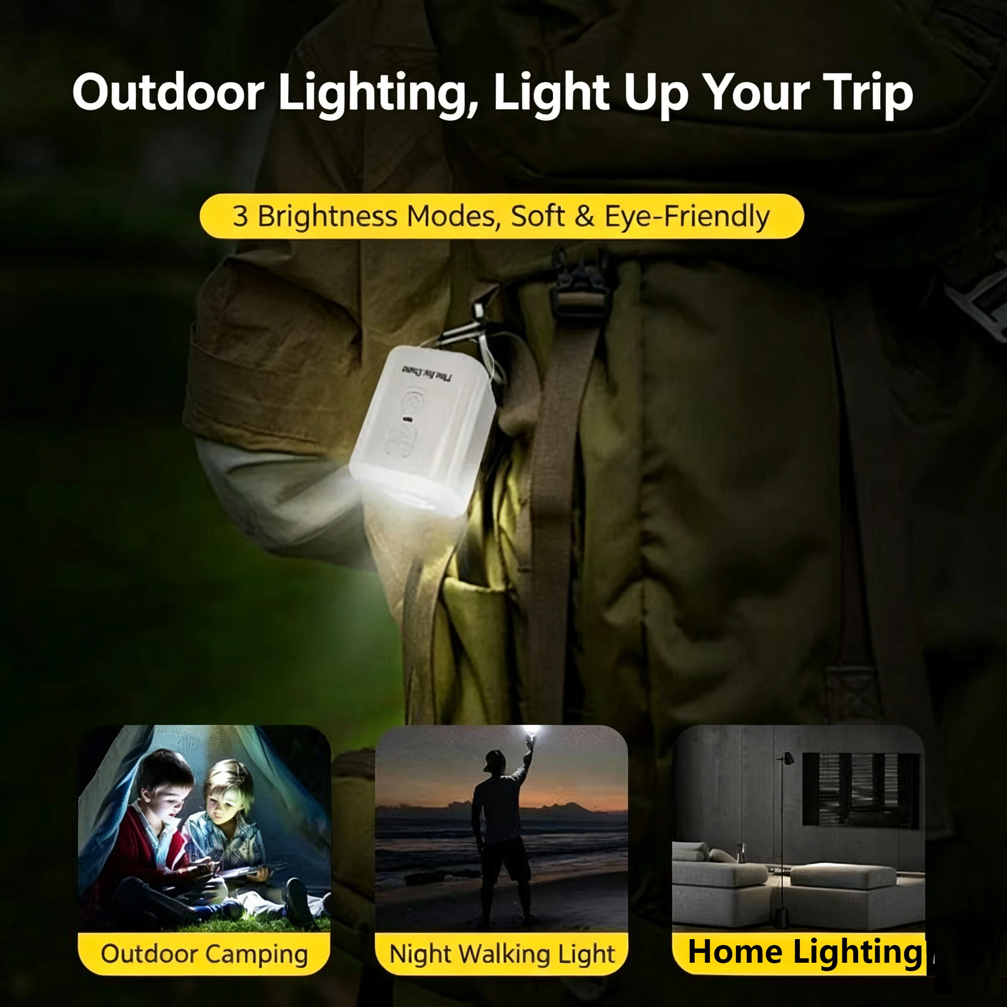 Ultra Mini Rechargeable Air Pump 4500Pa Inflate Deflate Dual Use With 3 Mode Camping Light 5 Nozzles Type-C Portable Vacuum Pump