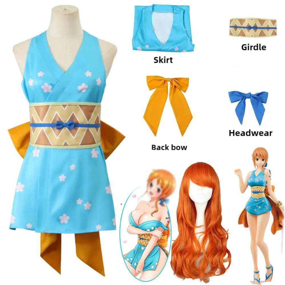 

Anime Nami Cosplay Costumes Kimono Dress Suits Adult Women Halloween Carnival Cosplay Costume Nami Cosplay Costume