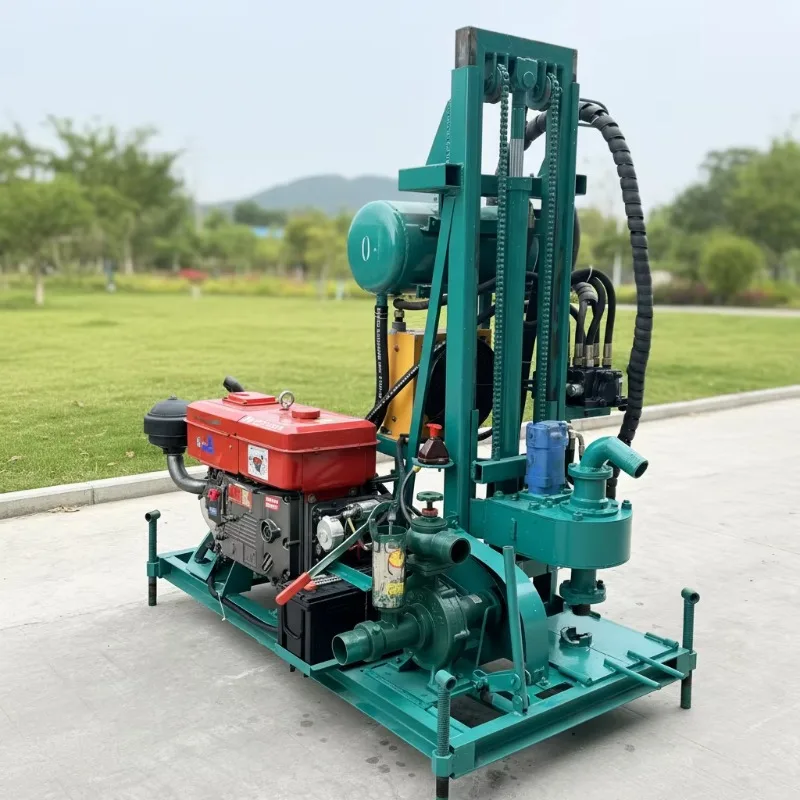 Portable Small Water Well Drilling Machine Prices Deep Well Drilling Rig Depth 150 Meters with 25 Horsepower Diesel Engine