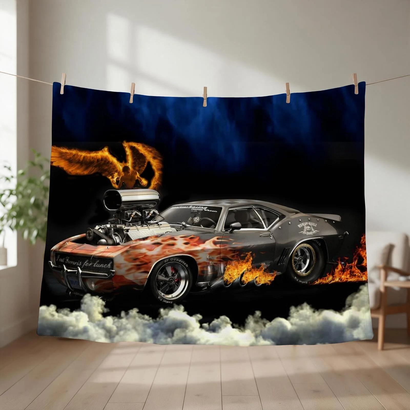 MUSCLE CAR Throw Blanket Luxury For Sofa Thin Shaggy Luxury Thicken Blankets