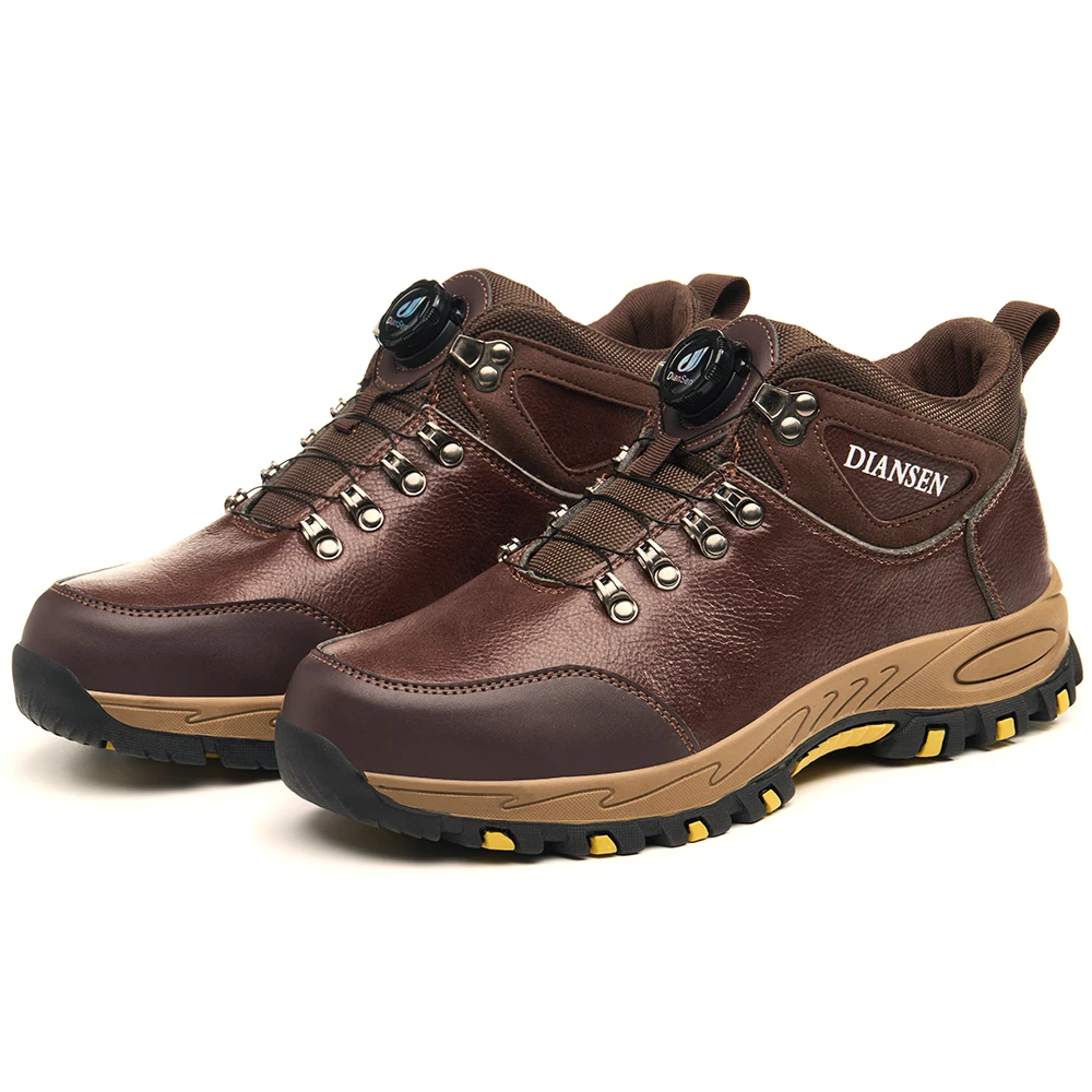 Мужские рабочие ботинки со стальным носком, противоударные, противопрокольные защитные ботинки, нескользящая водонепроницаемая кожаная обувь, неразрушимая обувь