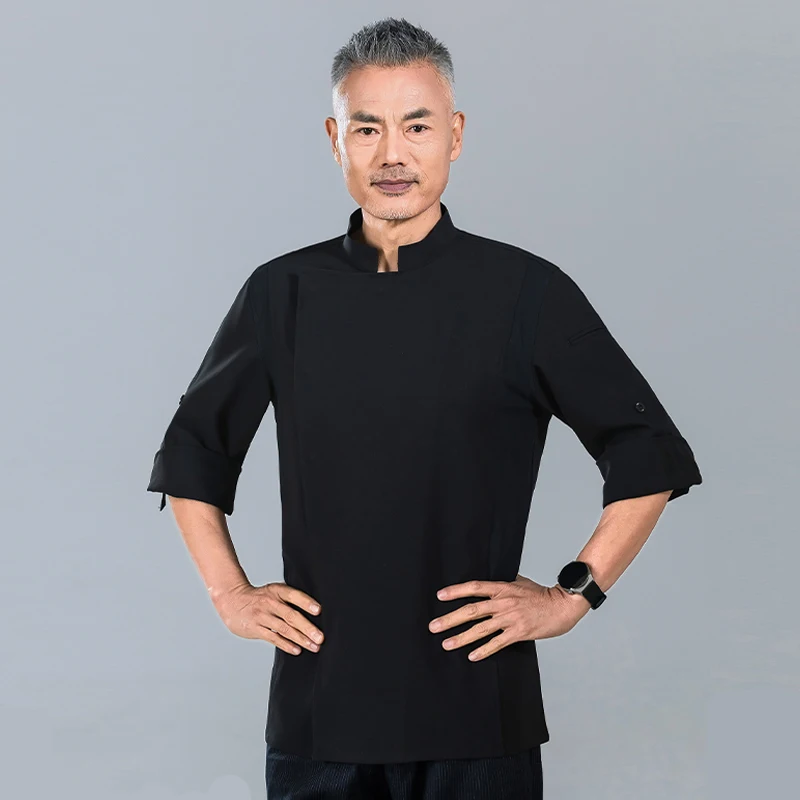 Летняя униформа шеф-повара для ресторана, кухонный Топ для приготовления пищи, рубашка для приготовления пищи, куртка, кухонные комбинезоны, искусственная одежда для пекарни