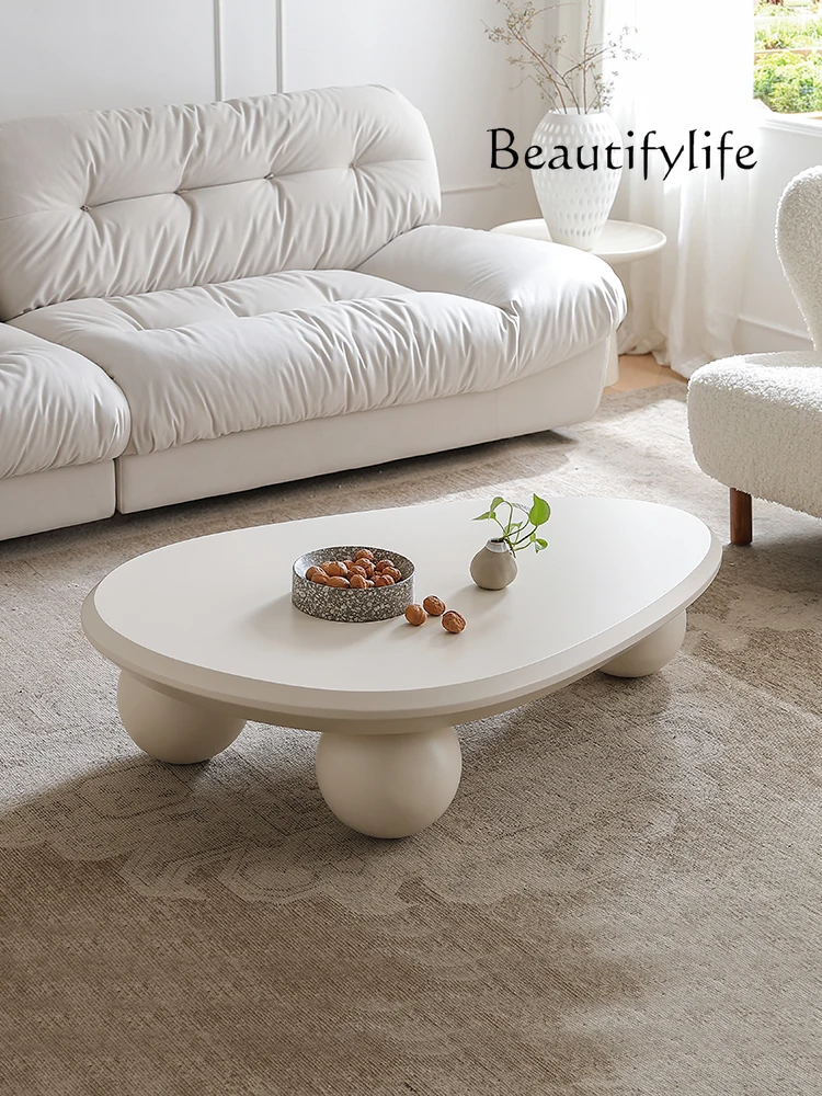 

French Cream Style Retro Coffee Table Household Minimalist Living Room Small Apartment High Sense Small Coffee Table