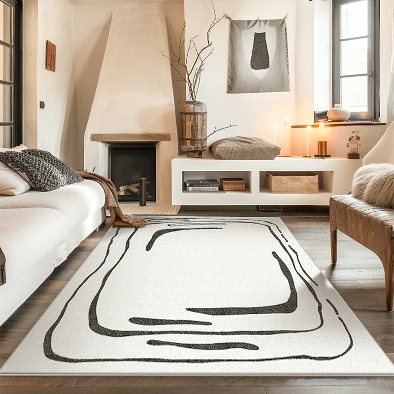 

Modern Style Bedroom Decor Non-slip Mat Fluffy Soft Lounge Rug Light Luxury Carpets for Living Room Thick Washable Study Carpet