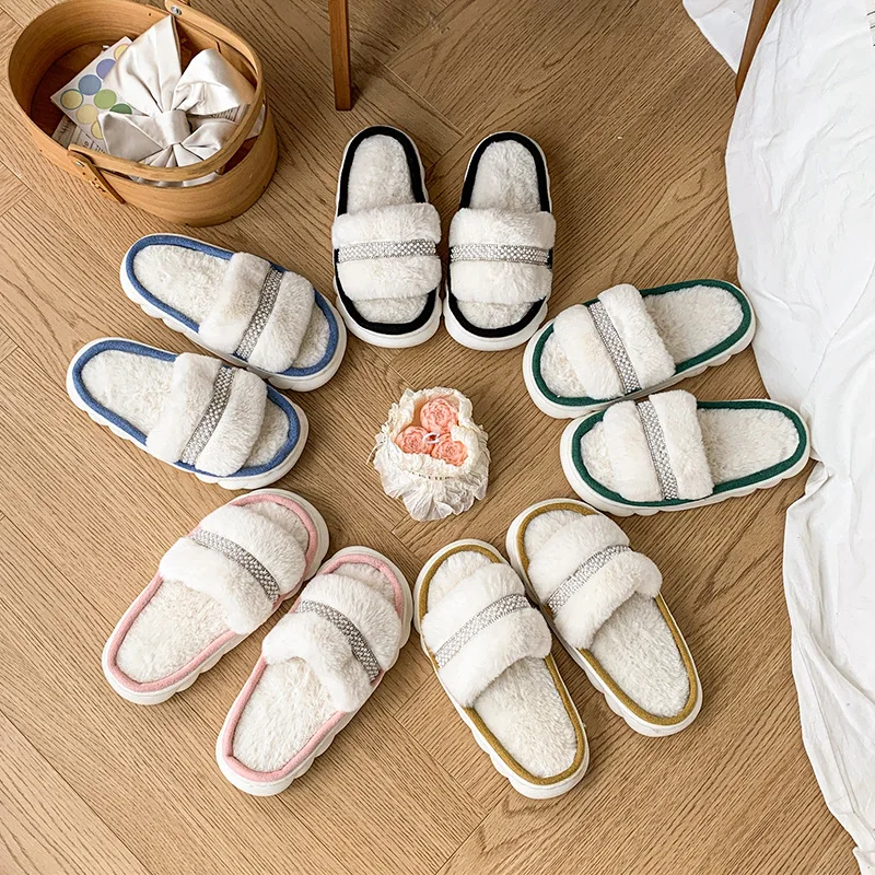 

Kids' Slippers House Shoes Cotton ​Open Toe Winter Shoes For Girls Warm Anti-slip Home Slipper Pink Bule Shoes Size 26-37