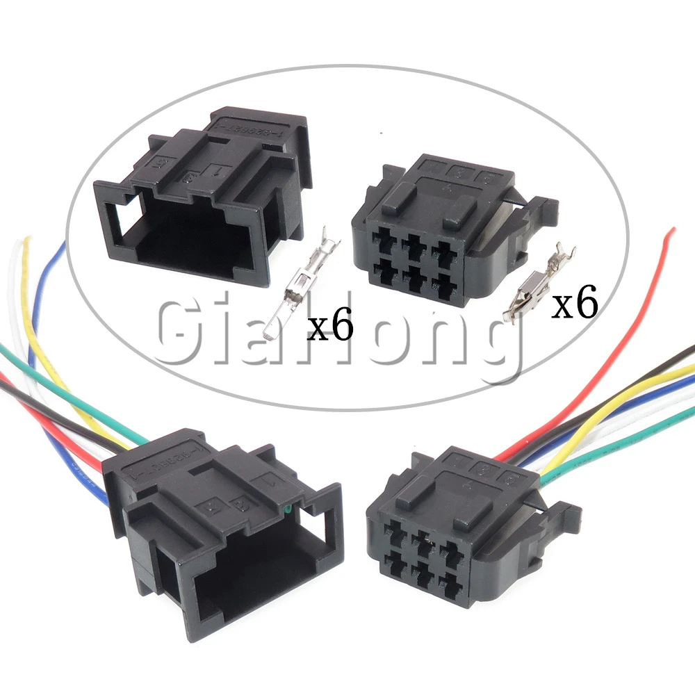 1 Set 6 Ways Auto AC Assembly Socket Plastic Housing Connector1-929627-1 1-929621-1 191972733 For VW Electric Car Seat Switch