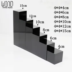 Black Acrylic Perfume Stand Cosmetic Showcase Earring Organizer Holder Photography Prop Block Ornament Window Acrylic Rack