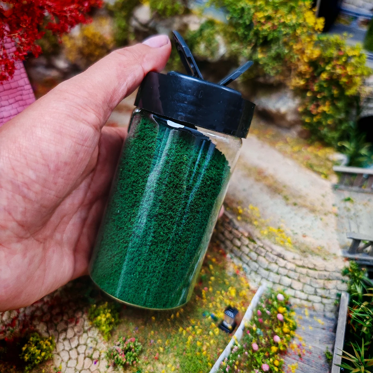 200ml/bottle Simulation Tree Powder Model Grass Turf Flock Lawn Terrain Powder For Raiway Building Sandtable Scene Accessories