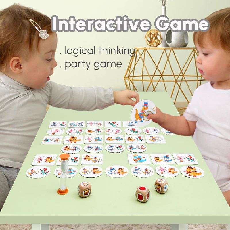 Kids Logic Board Game Dinosaur Pattern Memory Chess Matching Game Reaction Training Educational Interaction Toys For Children