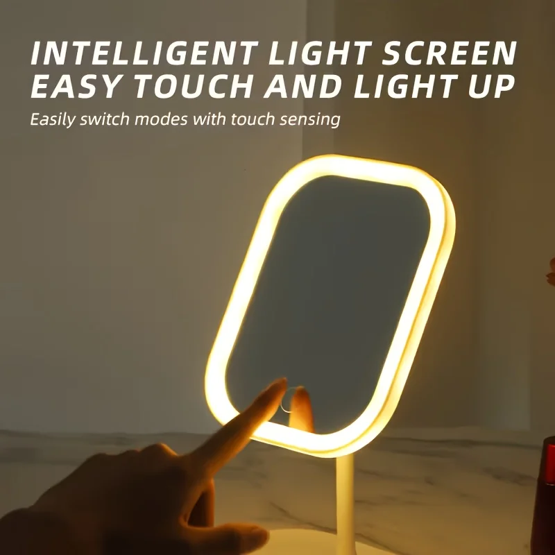 LED Makeup Mirror,Vanity Mirror with Front Light, 3 Light Modes Rechargeable Makeup Cosmetic Mirror Within Battery Touch Control