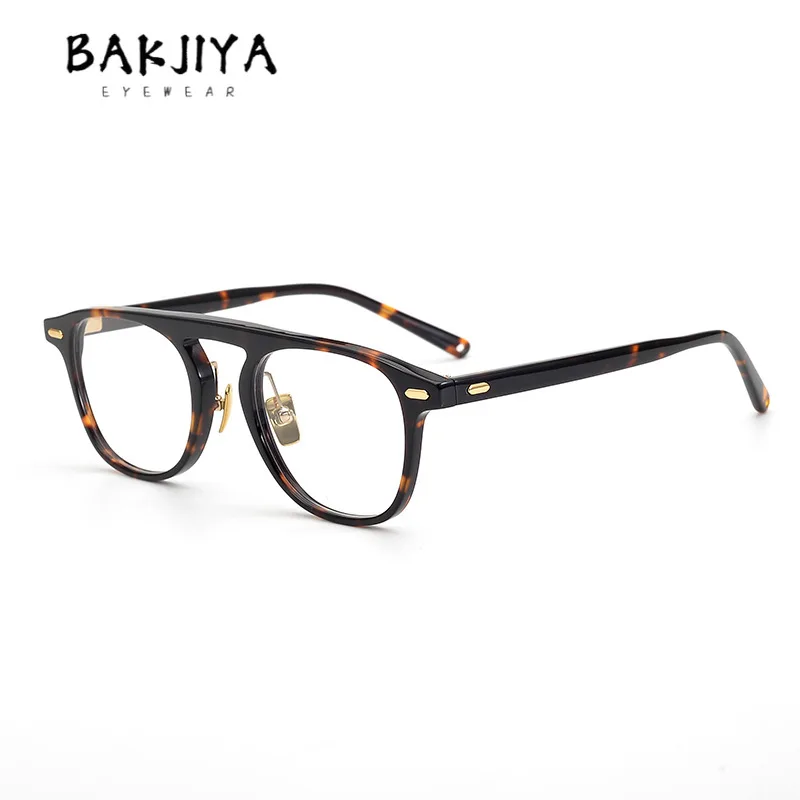 

Japanese Handmade Eyeglasses Frames High Quality Vintage Pilot Acetate Glasses Frames Men Single Beam Full Frame Retro Eyewear