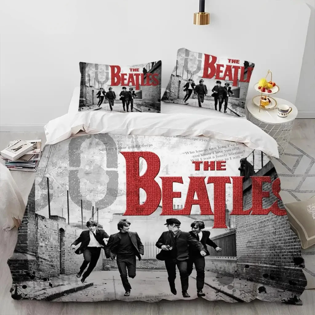 3D B-Beatles Rock Stand Star Bedding Set Boys Girls Twin Queen Size Duvet Cover Pillowcase Bed Kid Adult Home Textileextile