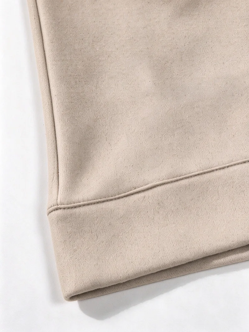 Herrenjacke aus gebürstetem Polyester, Reversjacke mit Knopfleiste/Reißverschluss und Tasche, bequeme, lässige Herbst- und Winterjacke für Büro und Business – Detail 31