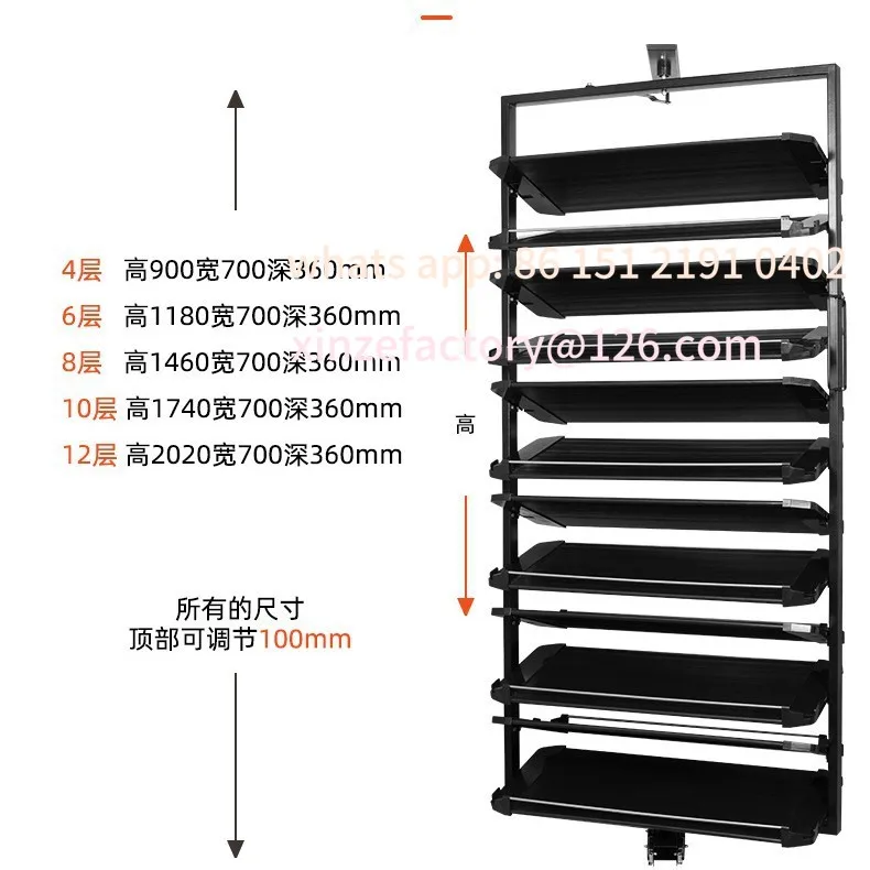 Customizable winter cloakroom 360-degree rotating shoe rack, retractable multi-layer telescopic shoe rack