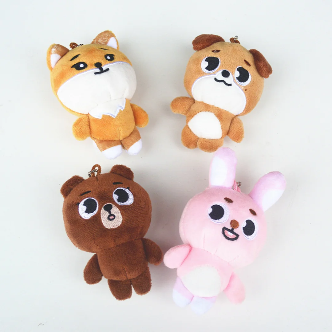 

Kpop DAY6 Doll Keychain 10CM Cartoon Cute Rabbit Fox Bear Doll Filling PP Cotton Soft Short Plush Pendant YoungK SungJin Gfift