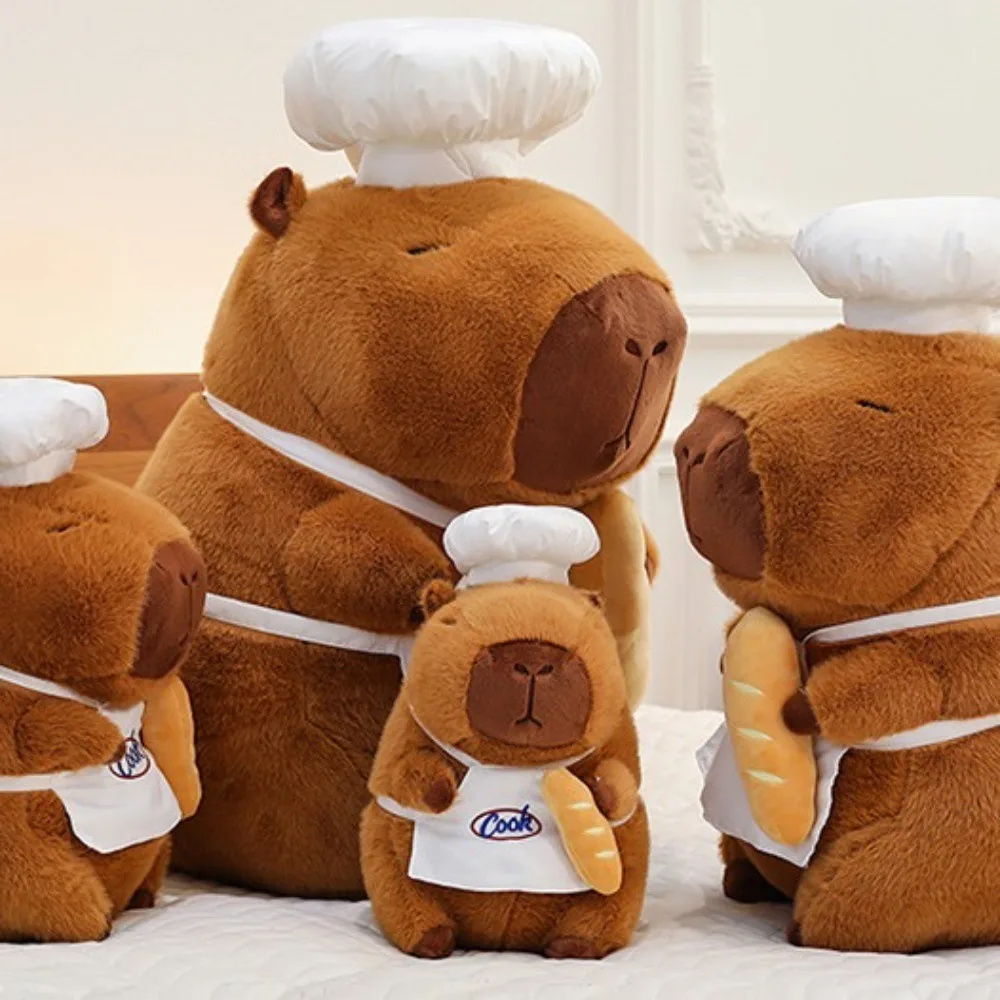 Cute Cook Capybara Plush Doll Baking Simulation Capybara Plush Toy Fluffy Cartoon Capibara Fluffty Doll Christmas Toy