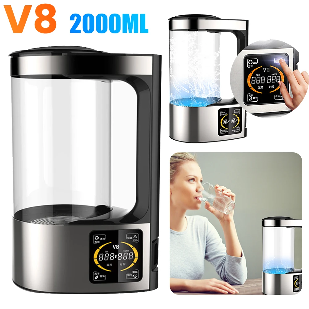 

2L Rich Hydrogen Water Bottle Healthy Hydrogen Rich Electric Kettle Heating Ionizer Machine Home Water Jug with English Menu