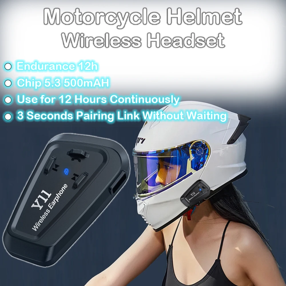 

Helmet Bluetooth Headset Waterproof Ultra-Long Battery Life 12H High-Definition Noise Reduction Call Headset Motorcycle Helmet