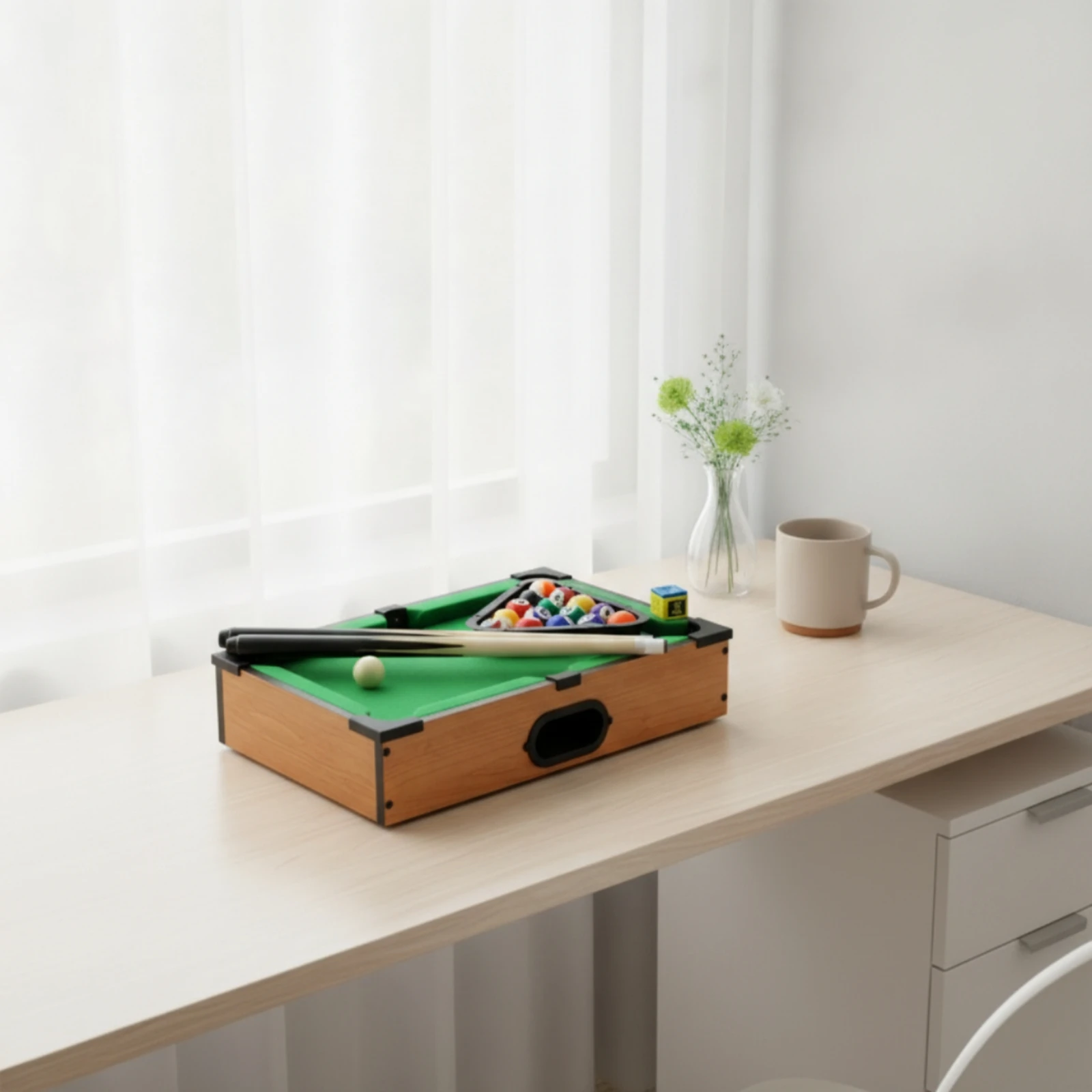 Tabletop Billiards Table Easy to Store Miniature Pool Table Tabletop Pool Game Sturdy Long-Lasting for Children, Playroom, Desk