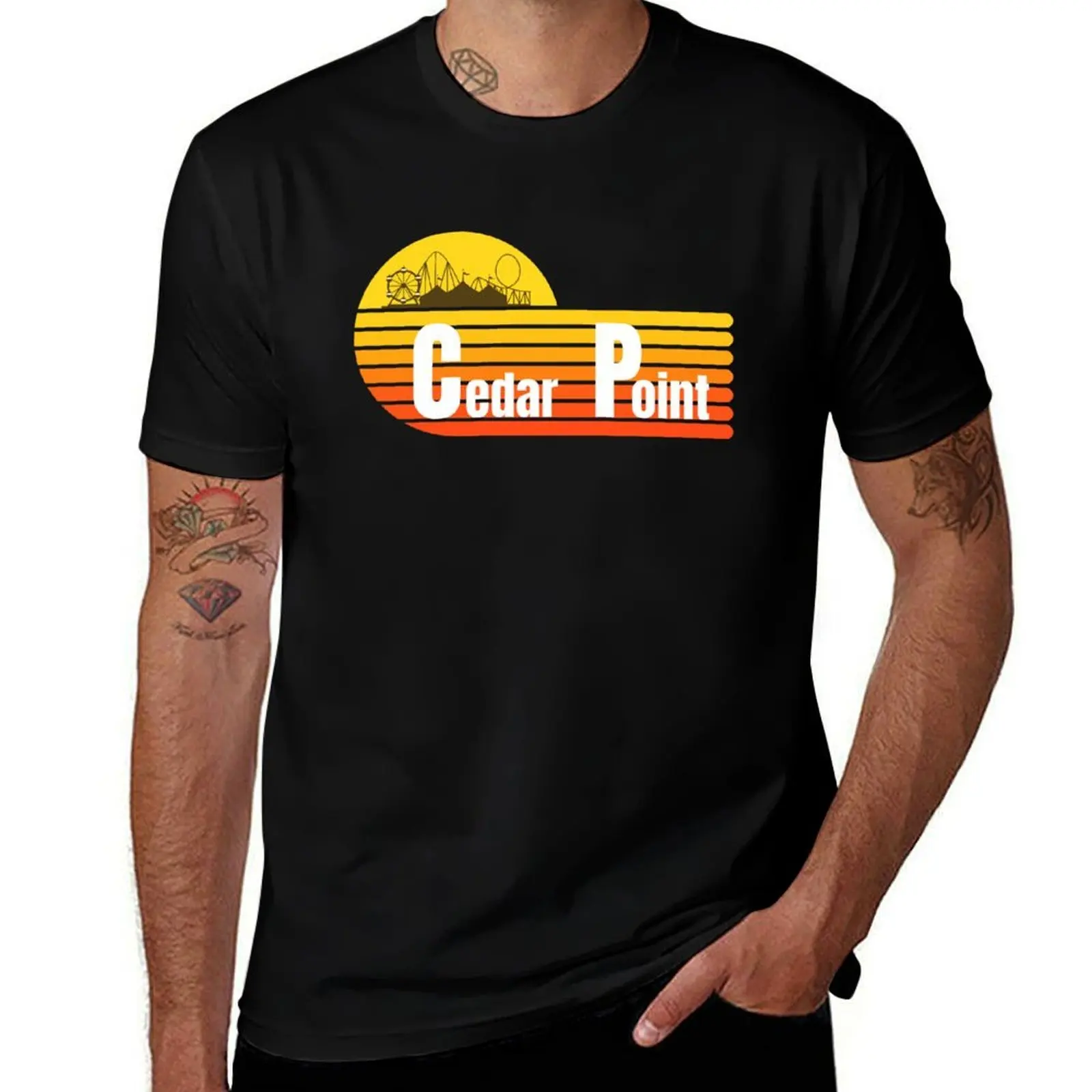 تي شيرت Vintage Cedar Point تي شيرت رجالي برسومات جرافيك تي شيرت