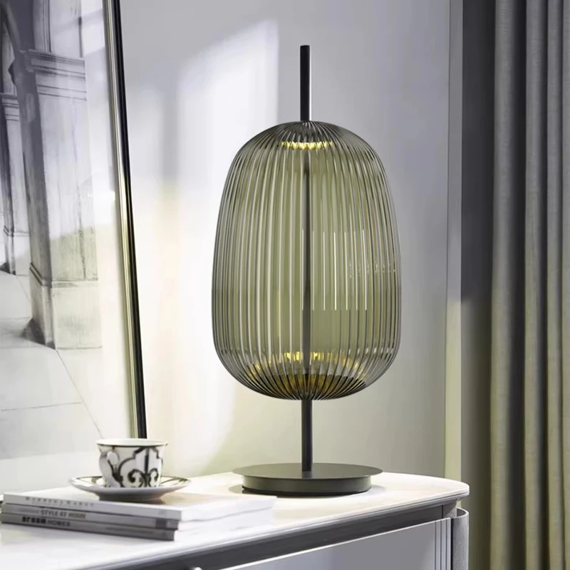 Bedside Table Lamp Homestay Art Modern Simple Model Room Hotel Living Room Bedroom Apartment Designer Glass Table Lamp