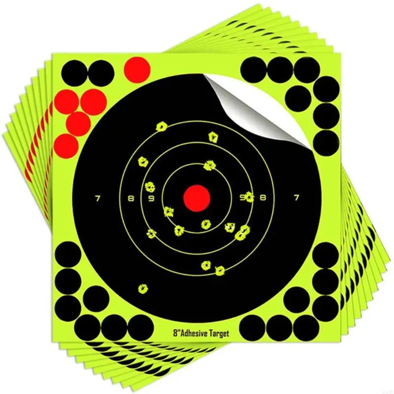 242F 10 Pcs Splatter Paper Targets Fluorescent Targets Paper Ranges Circle Paper Targets Stickers for Practice