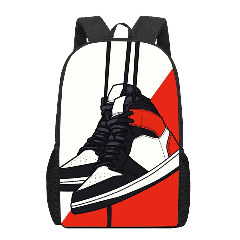 

Art sneakers shoe Kids Backpack For Girls Pattern School Bags For Children Book Bag Casual Bagpack Shoulder Bag Pack