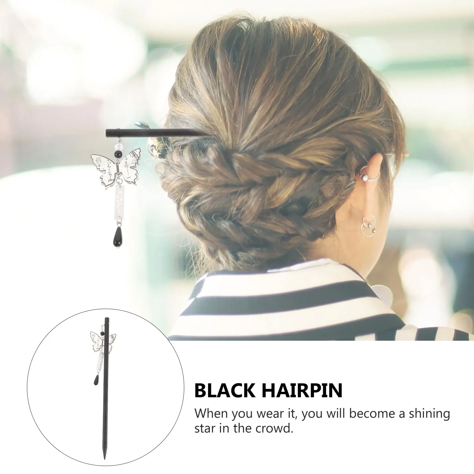 

Rose Hairpin Decorative Chopsticks Tassel Sticks Elegant Hairstyle DIY Party Hair Sticks Gift Hair Accessories